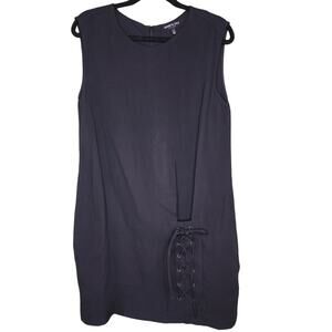 Kenneth Cole Black Label Dress Size 8 Sleeveless Shift Lace Up Mini Cocktail‎